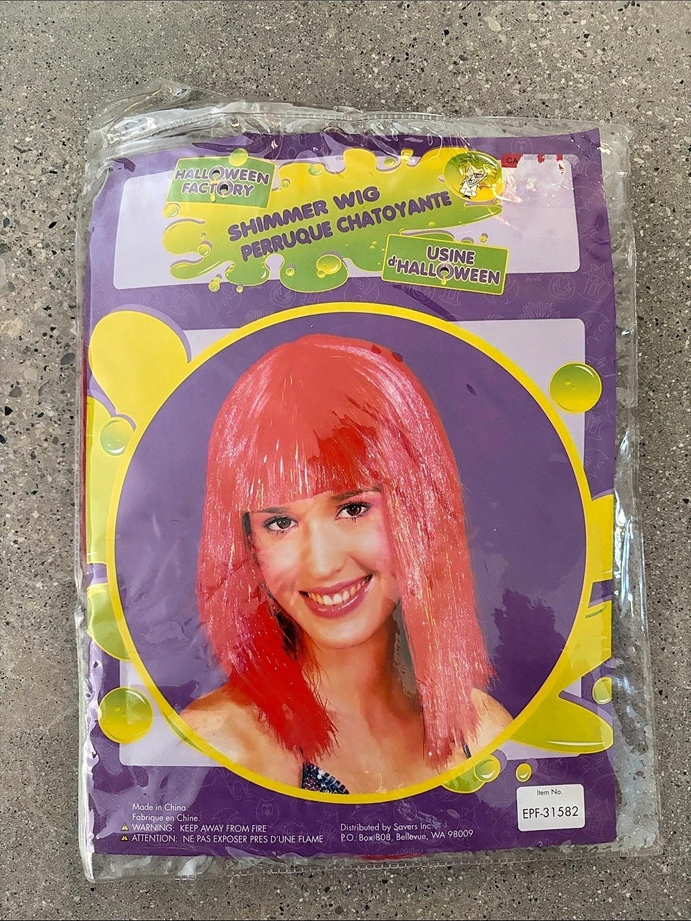 Halloween Factory Shimmer Wig Red (New)